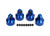 Traxxas 7764A Shock caps, aluminum (Blue-anodized), GTX shocks (4)/ spacers (8)