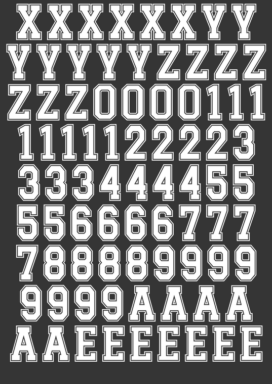 University Letters 4cm -DTF Iron on Transfer (Mā)