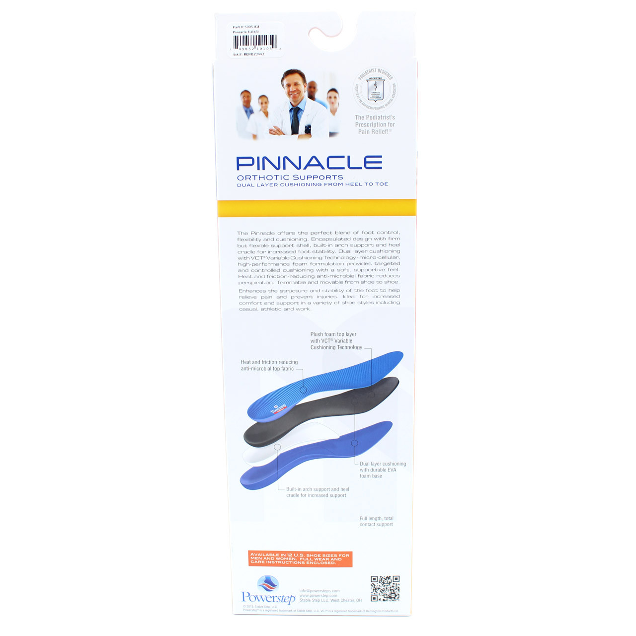 powerstep pinnacle premium orthotic shoe insoles