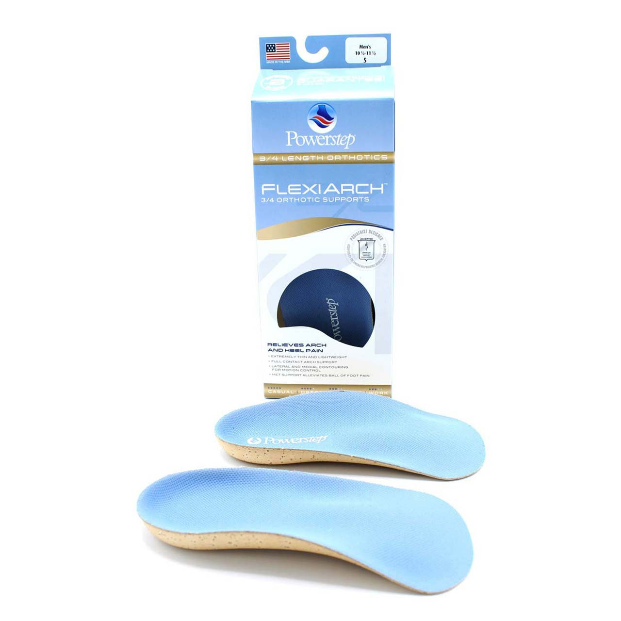 Powerstep Flexiarch 3 4 Length Insoles Pair Medical Supply Market