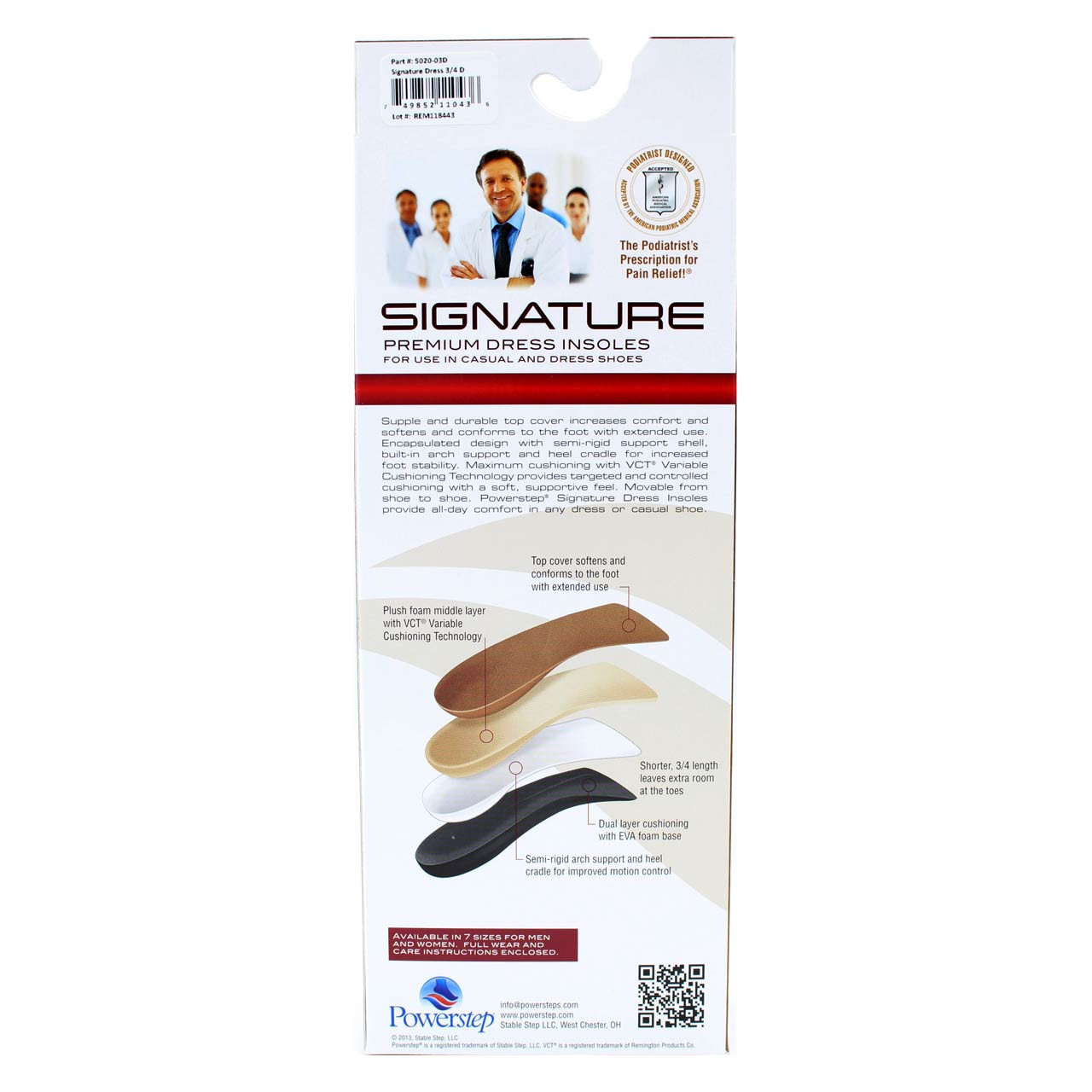 Powerstep Signature Full Length Dress Shoe Insoles (Pair)