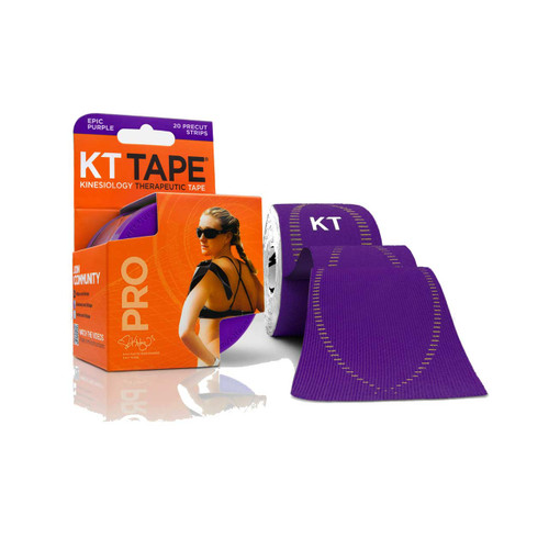 KT Tape Pro Synthetic Kinesiology Therapeutic Sports Tape, 20 Precut 10" Strips (Epic Purple)