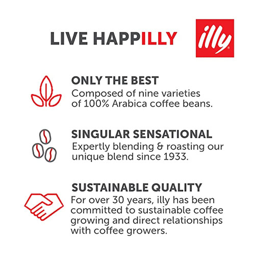 Illy Espresso Single Serve Coffee Compatible Capsules, 100% Arabica Bean Signature Italian Blend, Classico Espresso, 10 Capsules