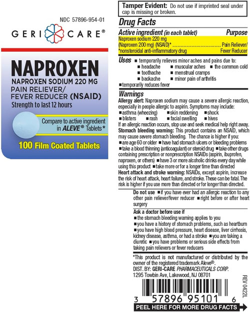 GeriCare Naproxen Sodium Tablets 220mg 100 Count