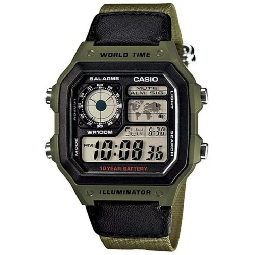Casio Classic Green Watch AE1200WHB-3B