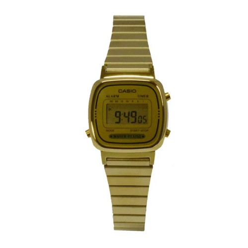 Casio Women's LA670WGA-9 Gold Stainless-Steel Quartz Watch with Digital Dial