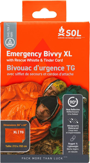 Survive Outdoors Longer Emergency Bivvy XL w/Rescue Whistle