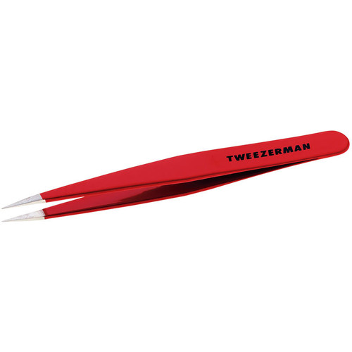 Tweezerman Stainless Steel Point Tweezer Assorted Colors Black, Red