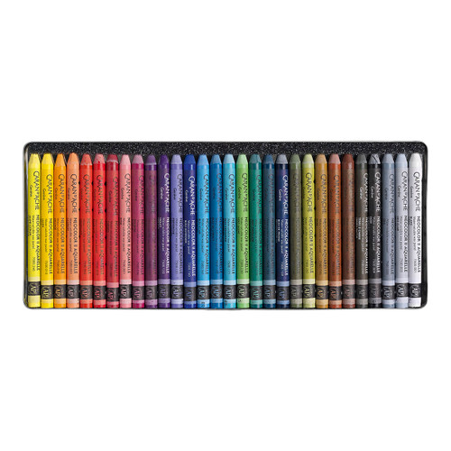 Caran d'Ache Classic Neocolor II Water-Soluble Pastels, 30 Colors