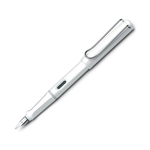 LAMY safari white - Fountain Pen with ergonomic grip & polished steel nib in size M
