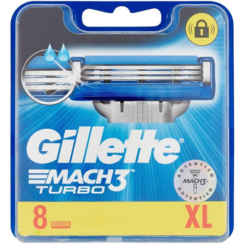 Gillette MACH3 Turbo blades for men's razors, 8 pieces