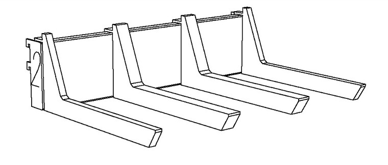 SHELF BEAM KIT, 24" WIDE BRACKET, 8BIN/17 ARM  FOR 8" x 17" TRADE FIXTURES SCOOP BINS