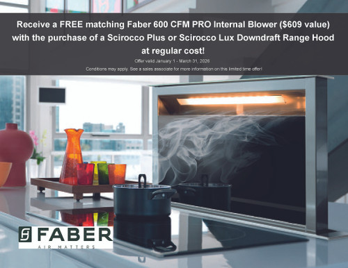 Scirocco Plus or Scirocco Lux Downdraft Range Hood