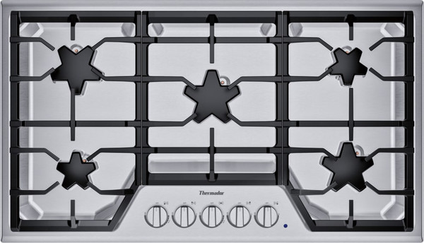 Thermador 36" Gas Cooktop - Extra Low Simmer w/ Stainless Steel Control Panel