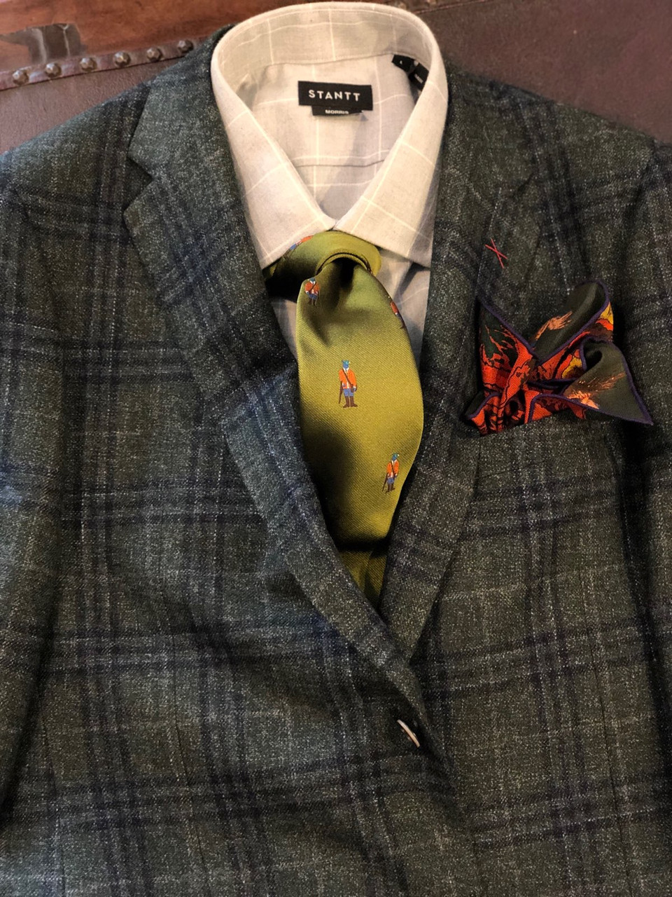 Green plaid clearance suit jacket