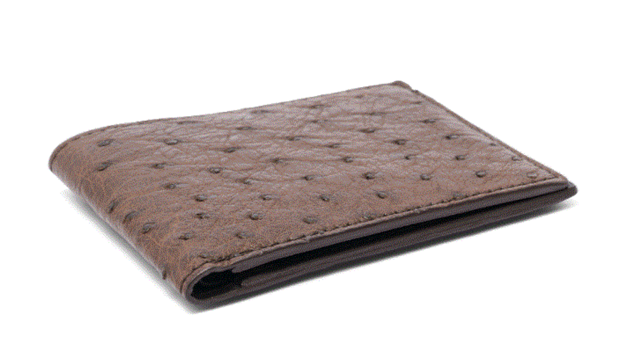 W.Kleinberg Ostrich Hipster Wallet Cognac