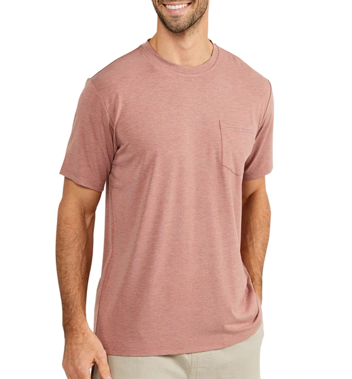 Free Fly Bamboo Flex Pocket Tee Men's (Heather Brick)