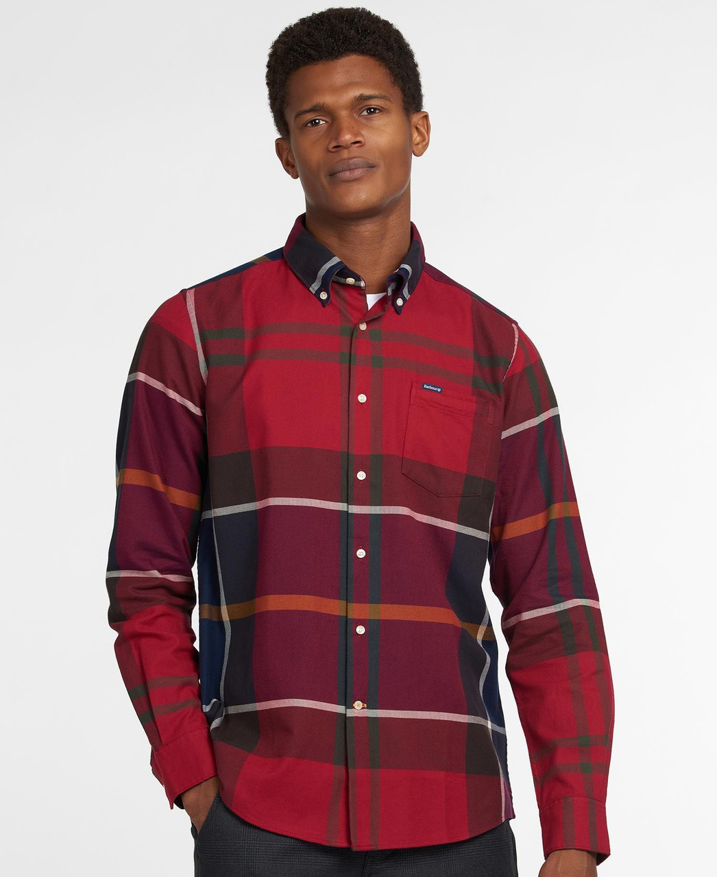 Barbour Mens Dunoon Tailored Shirt: Red - Craig Reagin Clothiers