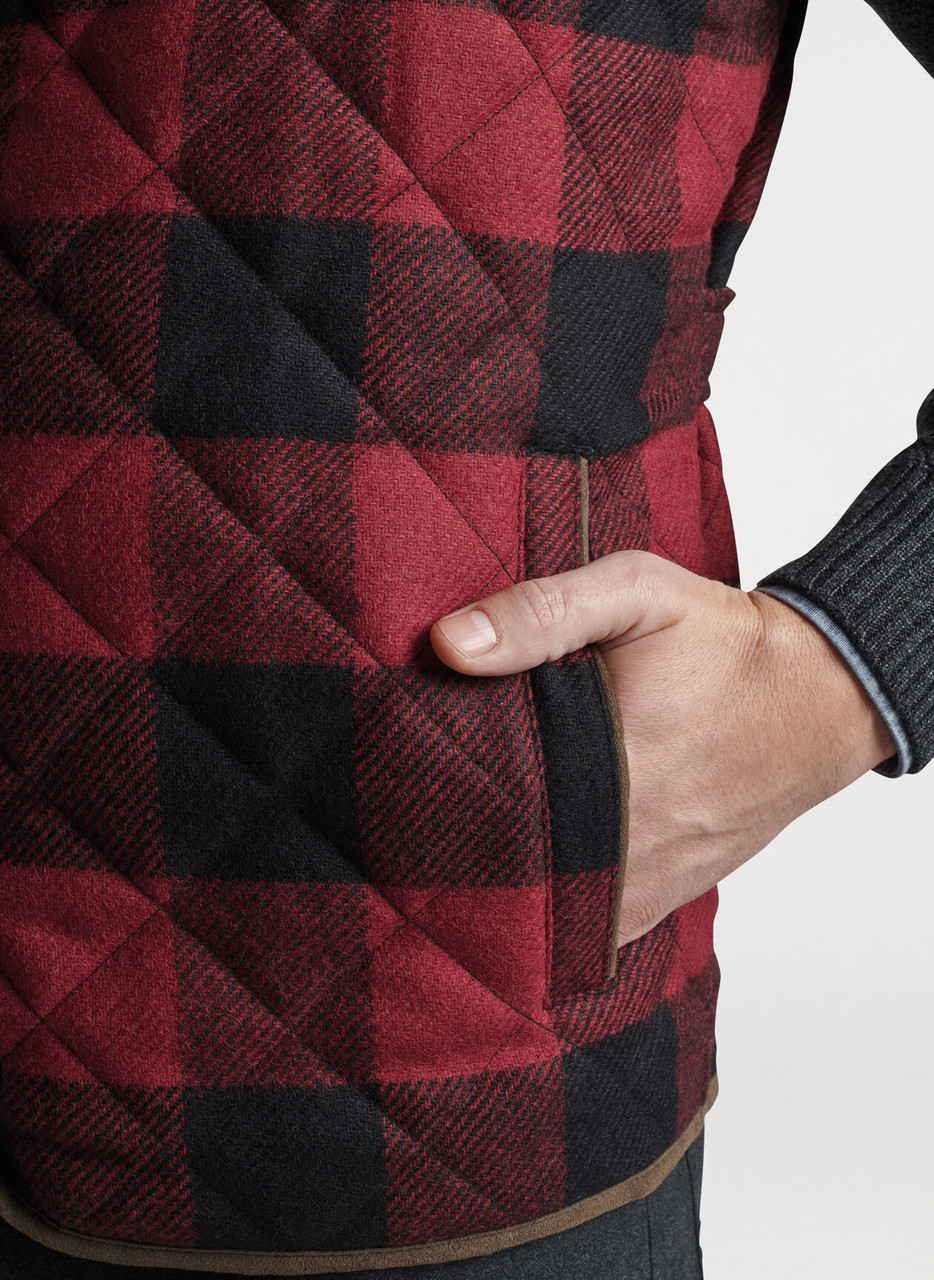 Peter Millar Essex Quilted Wool Travel Vest: Claret