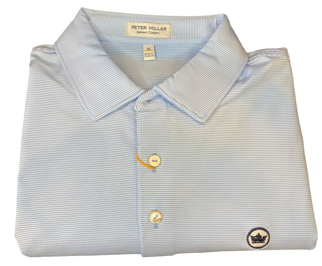 Peter Millar Jubilee Stripe Performance Polo: Palmer Pink - Bull Logo -  Craig Reagin Clothiers