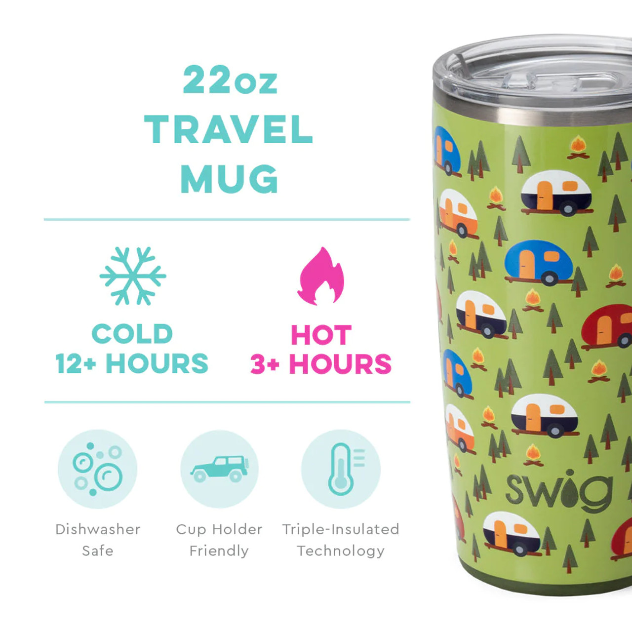 Swig Life Camper Mug, 12oz Christmas Travel Mug with Handle and Lid,  Stainless Steel, Triple Insulat…See more Swig Life Camper Mug, 12oz  Christmas