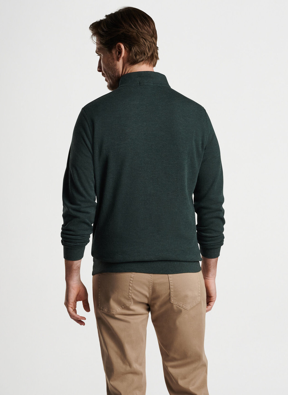 PETER MILLAR Crown Mélange Stretch Cotton and Modal-Blend Half-Zip  Sweatshirt for Men