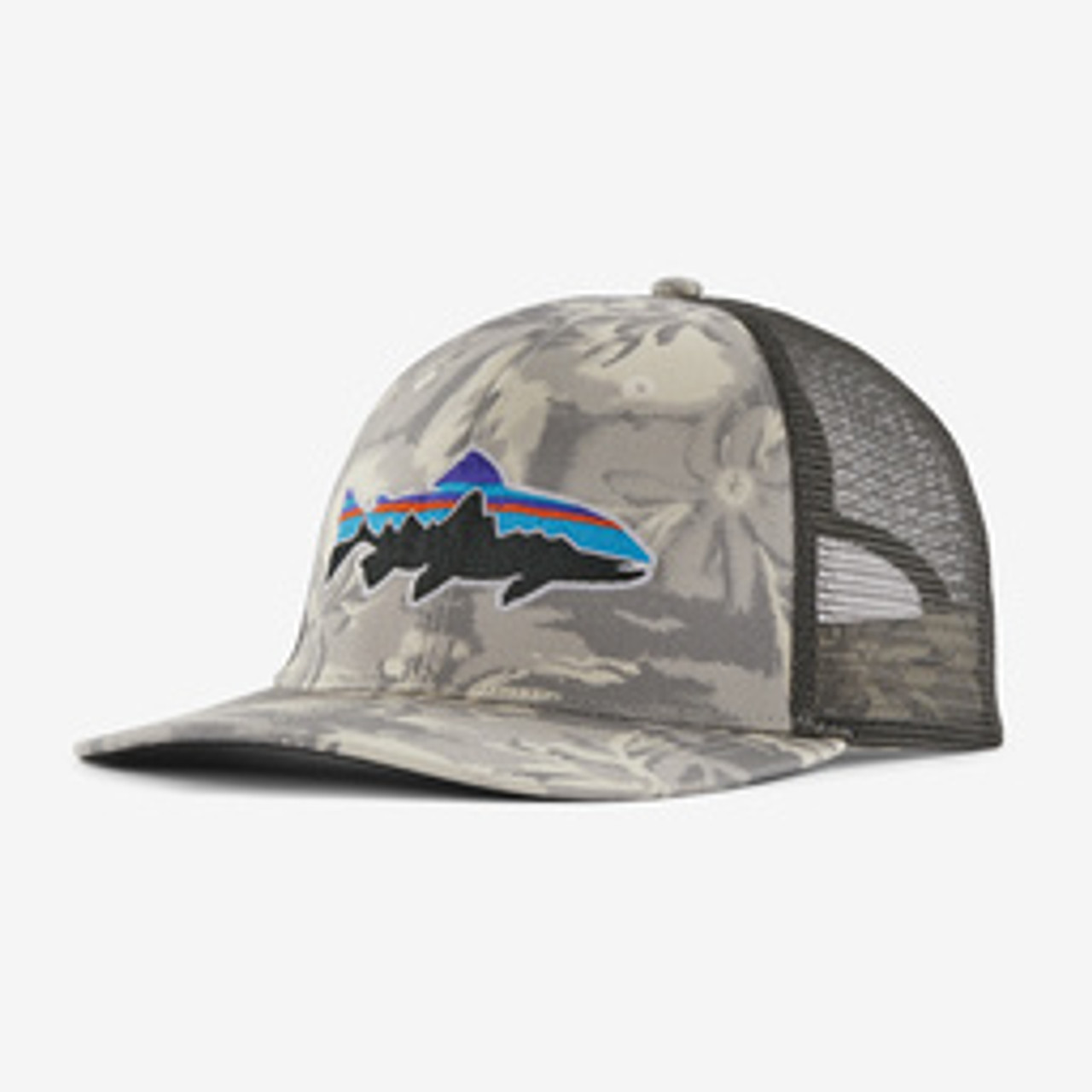 Patagonia Fitz Roy Trout Trucker Hat: Cliffs and Waves - Natural