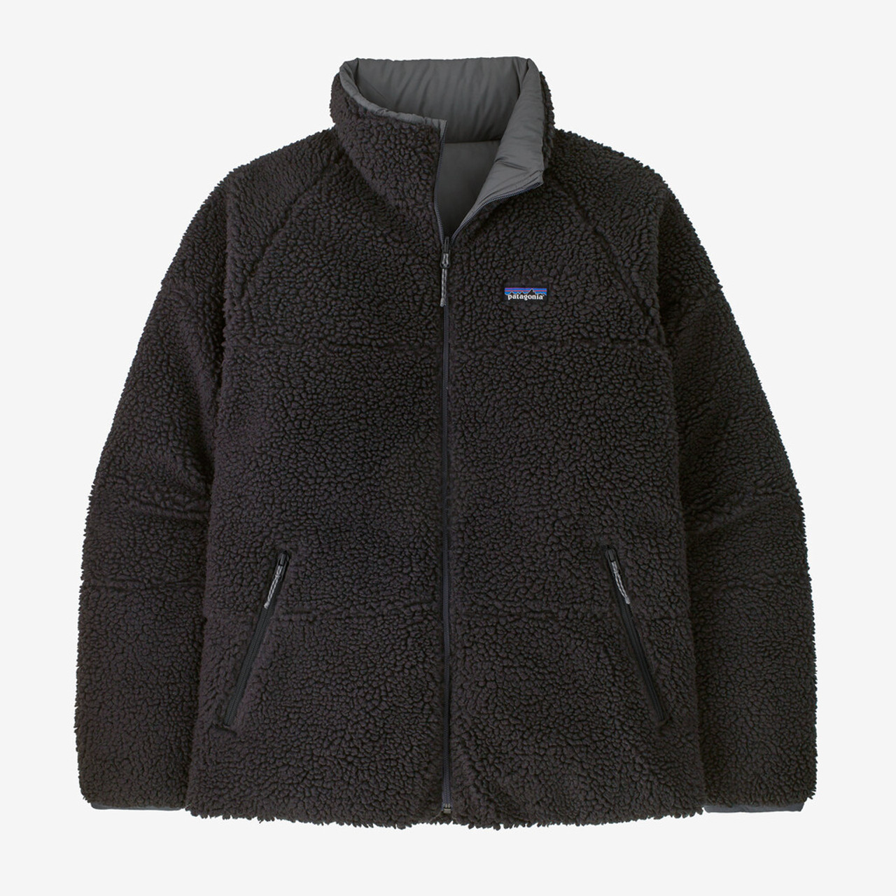 Patagonia Men's Reversible Silent Down Fleece Jacket: Forge Grey