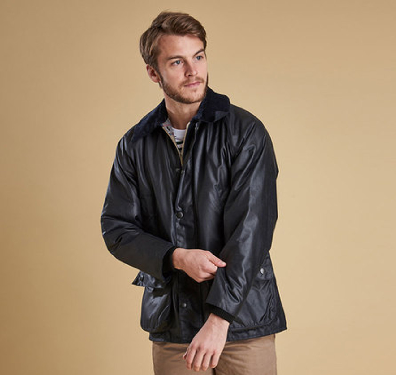 BARBOUR BEDALE FLAP POCKET NAVY SIZE:40 www.switzelint.com