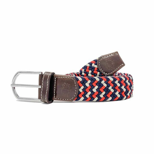 Roostas The Ponte Vedra Two Toned Woven Elastic Stretch Belt - Navy  Blue/White - Craig Reagin Clothiers