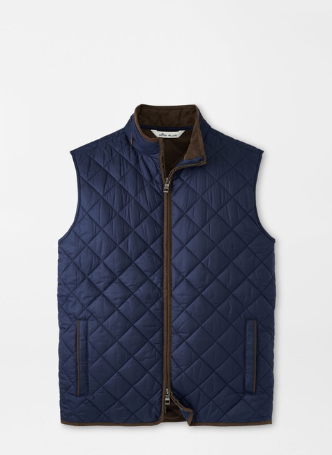 Peter Millar Essex Quilted Wool Travel Vest: Claret