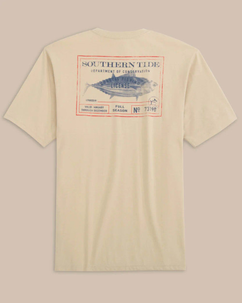 Southern Tide Coastal Fishing License Short Sleeve T-Shirt: Irish Cream