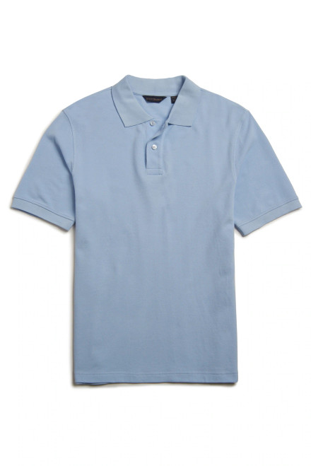 Scott Barber Pima Pique Short Sleeve Two Button Polo: Sky Blue - Craig ...