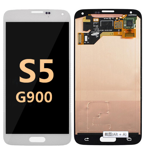 back and front for Samsung Galaxy S5 G900 LCD white