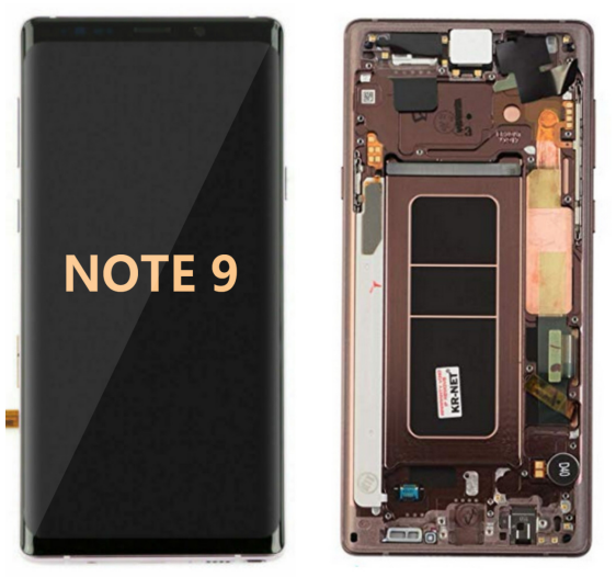 Back and front with Frame for Samsung Galaxy Note 9 LCD Brown
