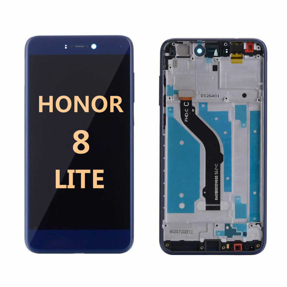Back and front with frame for Honor 8 Lite LCD Blue