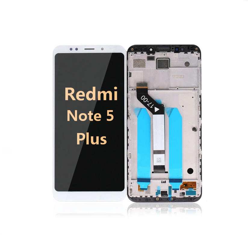 back and front LCD and Digitizer Assembly with Frame for Redmi note 5 Plus white