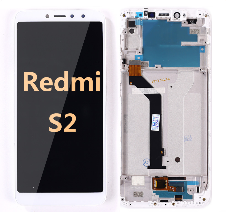 Back and front LCD and Digitizer Assembly with Frame for Redmi S2  White