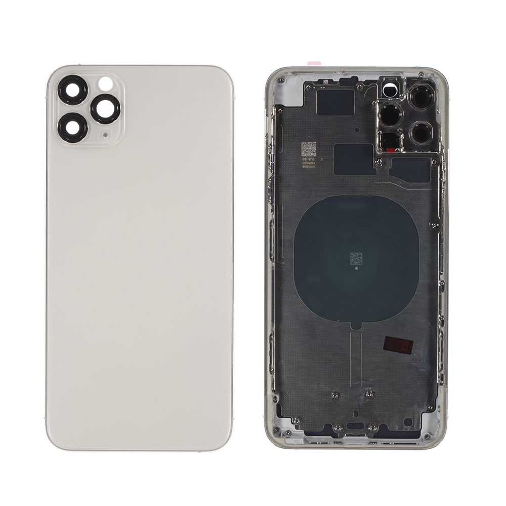 For iPhone 11 Pro Max Back Housing Frame (Small Components / Buttons NOT Installed) (NO LOGO) (WHITE)
