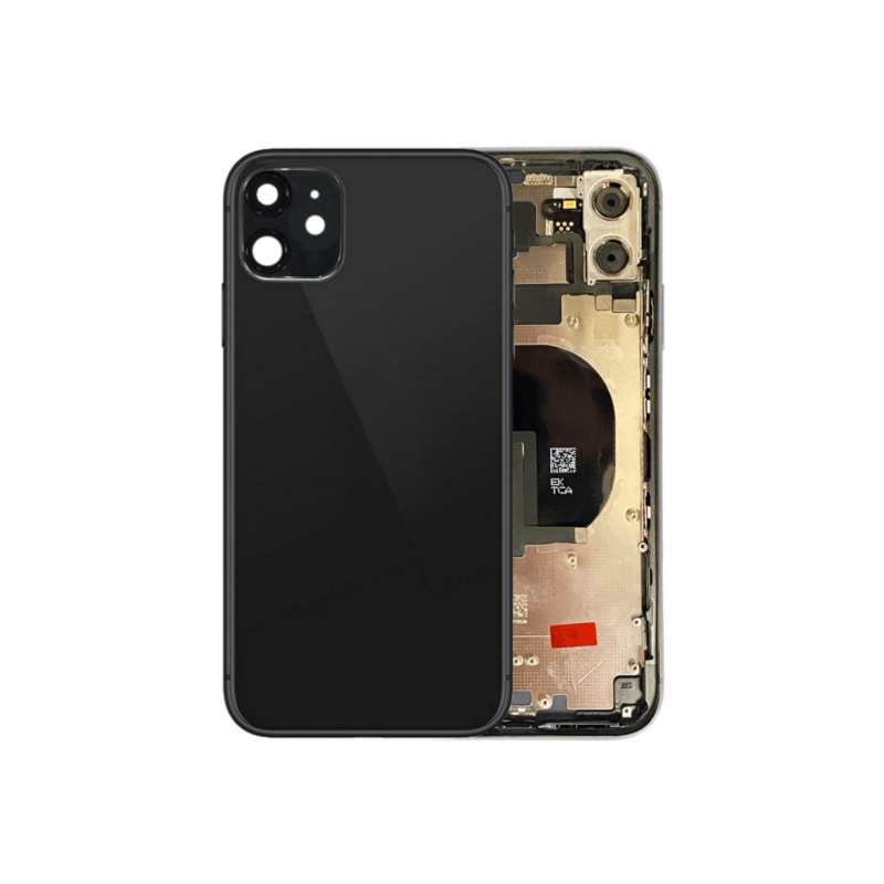 For iPhone 11 Back Housing Frame (Small Components / Buttons NOT Installed) (NO LOGO) (BLACK)