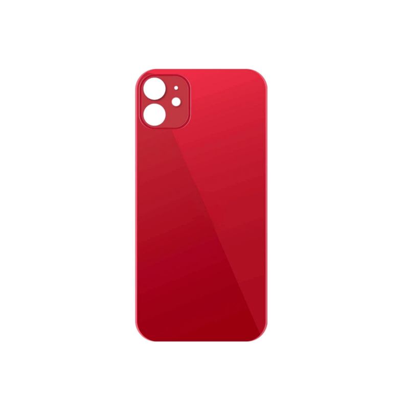 For iPhone 11 Bigger Camera Hole Back Glass (NO LOGO) (RED)