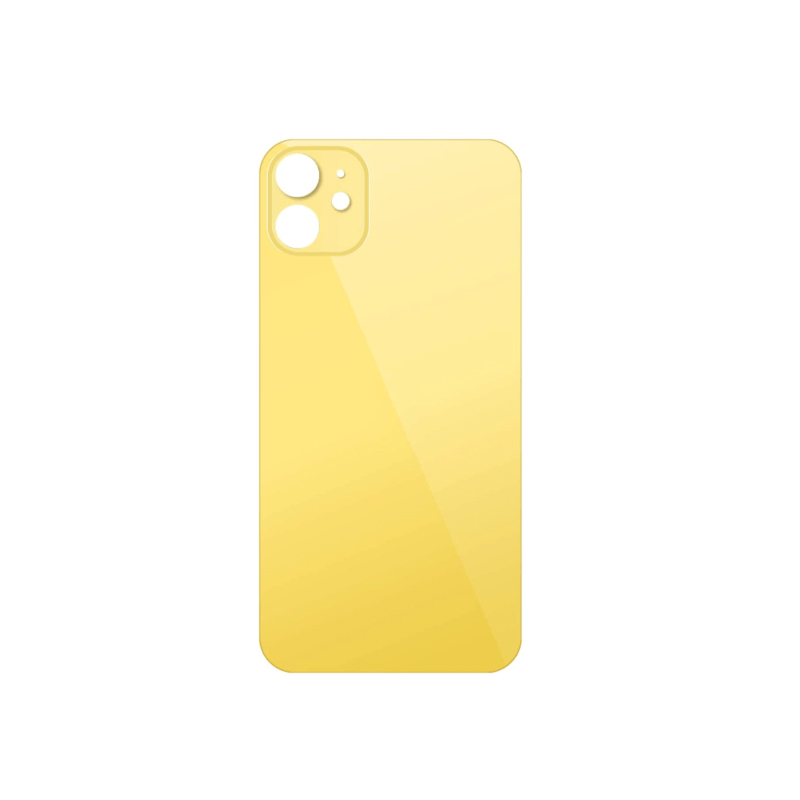 For iPhone 11 Bigger Camera Hole Back Glass (NO LOGO) (YELLOW)