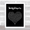 Post Malone & Swae Lee Sunflower Black Heart Song Lyric Print