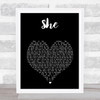 Harry Styles She Black Heart Song Lyric Music Art Print