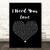Keane I Need Your Love Black Heart Song Lyric Music Art Print