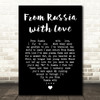 Matt Monro From Russia with Love Black Heart Song Lyric Music Art Print