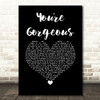 Baby Bird You're Gorgeous Black Heart Song Lyric Music Art Print
