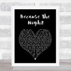 Patti Smith Because The Night Black Heart Song Lyric Music Art Print
