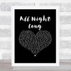 Rainbow All Night Long Black Heart Song Lyric Music Art Print