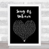 Steven Wilson Song Of Unborn Black Heart Song Lyric Music Art Print